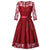 Robe vintage soirée manches longues rouge
