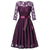 Robe vintage soirée manches longues violet