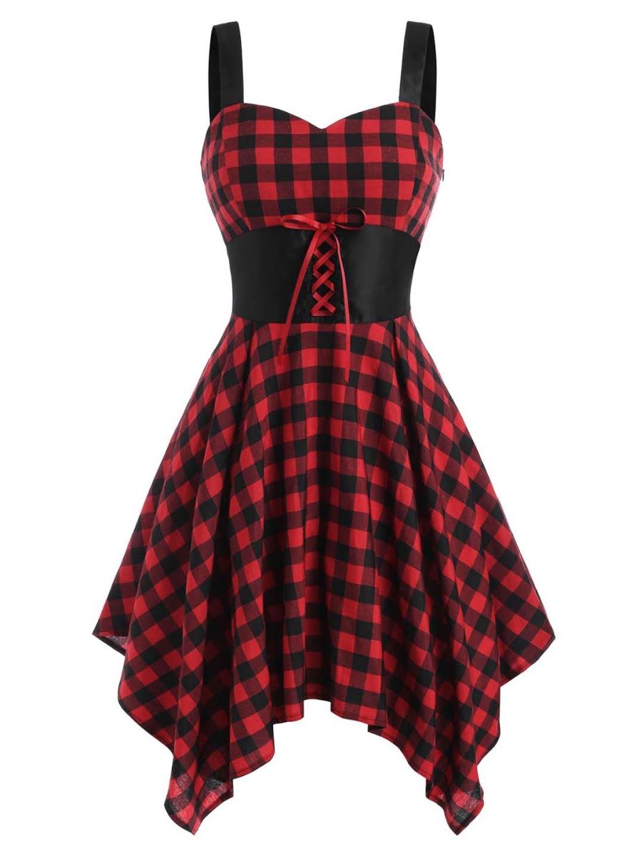 Robe Vintage Taille Haute Carreaux