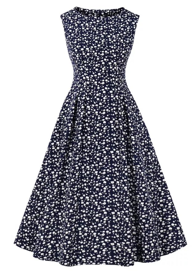 Robe Vintage Taille Haute Marine