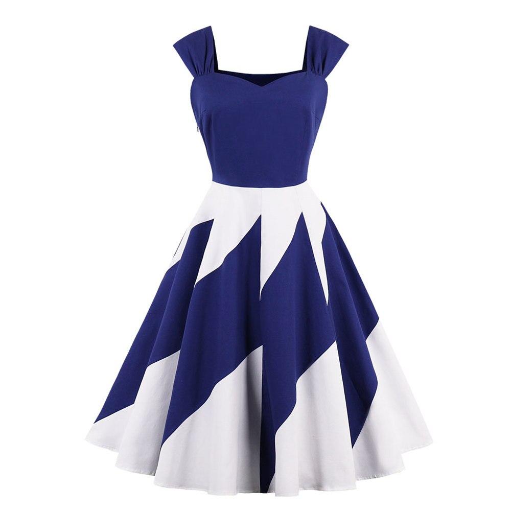 Robe Vintage Taille Slim Bleu