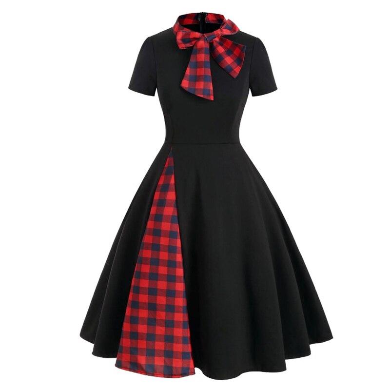 Robe Vintage Tartan Noir