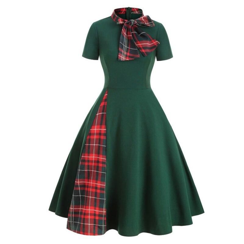 Robe Vintage Tartan Vert