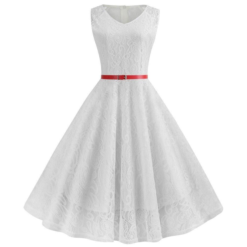 Robe Vintage Trapeze Blanc