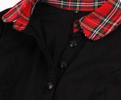 Robe Vintage Travail Noir Plaid