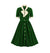 Robe Vintage Verte Col Blanc