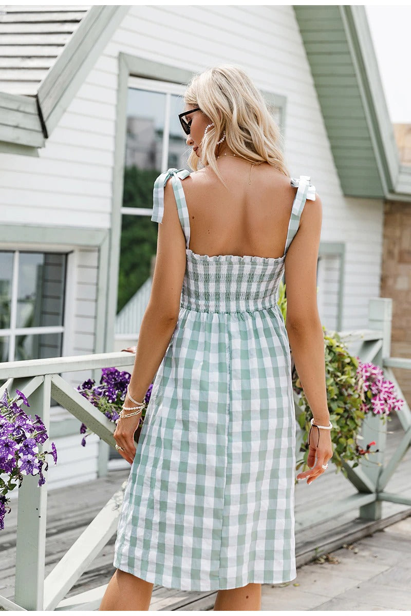 Robe vichy verte top