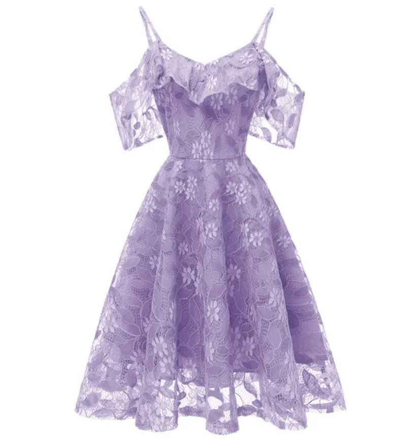 Robe Vintage Violet avec Voile