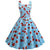 Robe Vintage 1950 Bleu Cerises