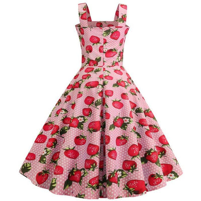 Robe Vintage 1950 Rose Fraises