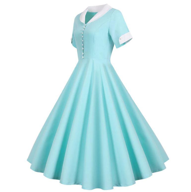 Robe Vintage 50s Turquoise