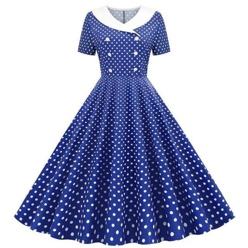 Robe Bleue Années 50 Glamour