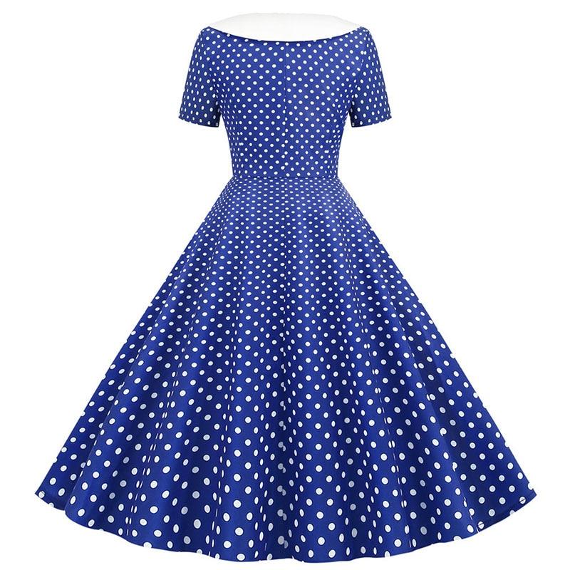 Robe Bleue Années 50 Glamour