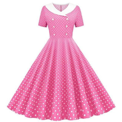 Robe Rose Années 50 Trapèze