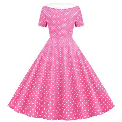 Robe Rose Années 50 Trapèze