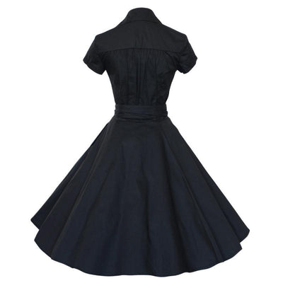 Robe Vintage Année 50 Noire Unie