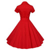 Robe Vintage Année 50 Rouge Unie