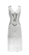 Robe Vintage Années 20 Art Déco Blanc