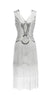 Robe Vintage Années 20 Art Déco Blanc