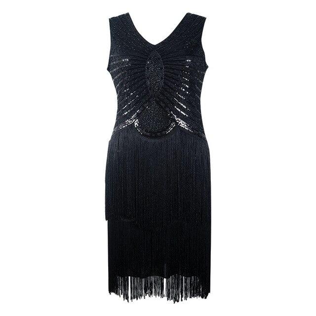 Robe Vintage Années 20 Art Déco Noir