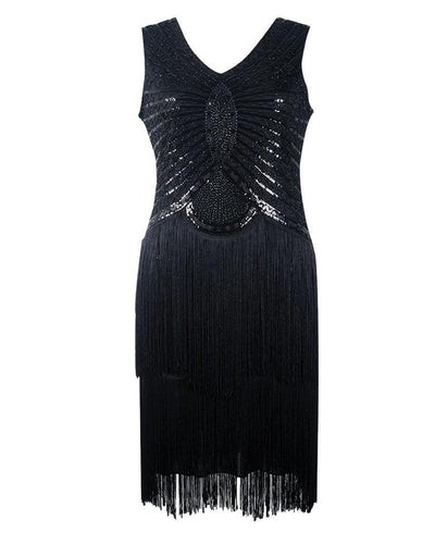 Robe Vintage Années 20 Art Déco Noir