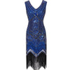 Robe Vintage Années 20 Bleu Cocktail