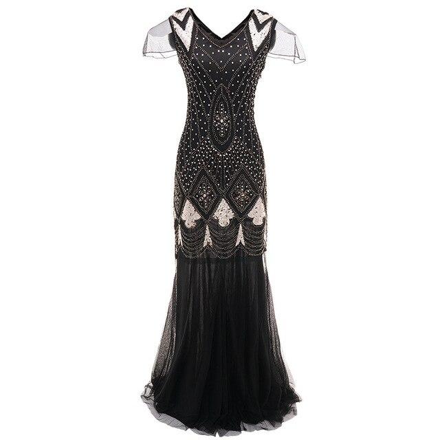 Robe Vintage Années 20 Charleston Noir
