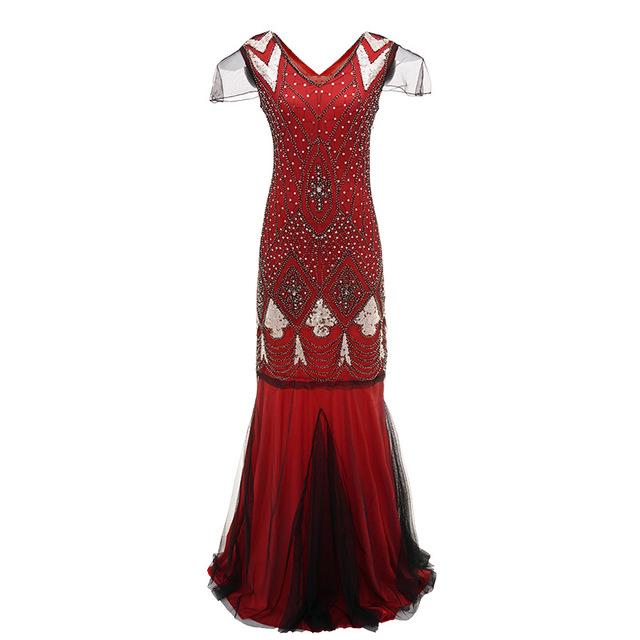 Robe Vintage Années 20 Charleston Rouge