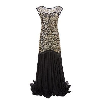 Robe Vintage Années 20 Flapper Doré