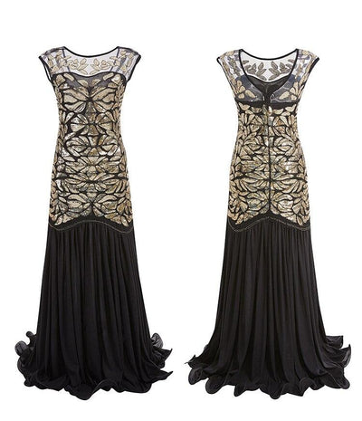 Robe Vintage Années 20 Flapper Doré