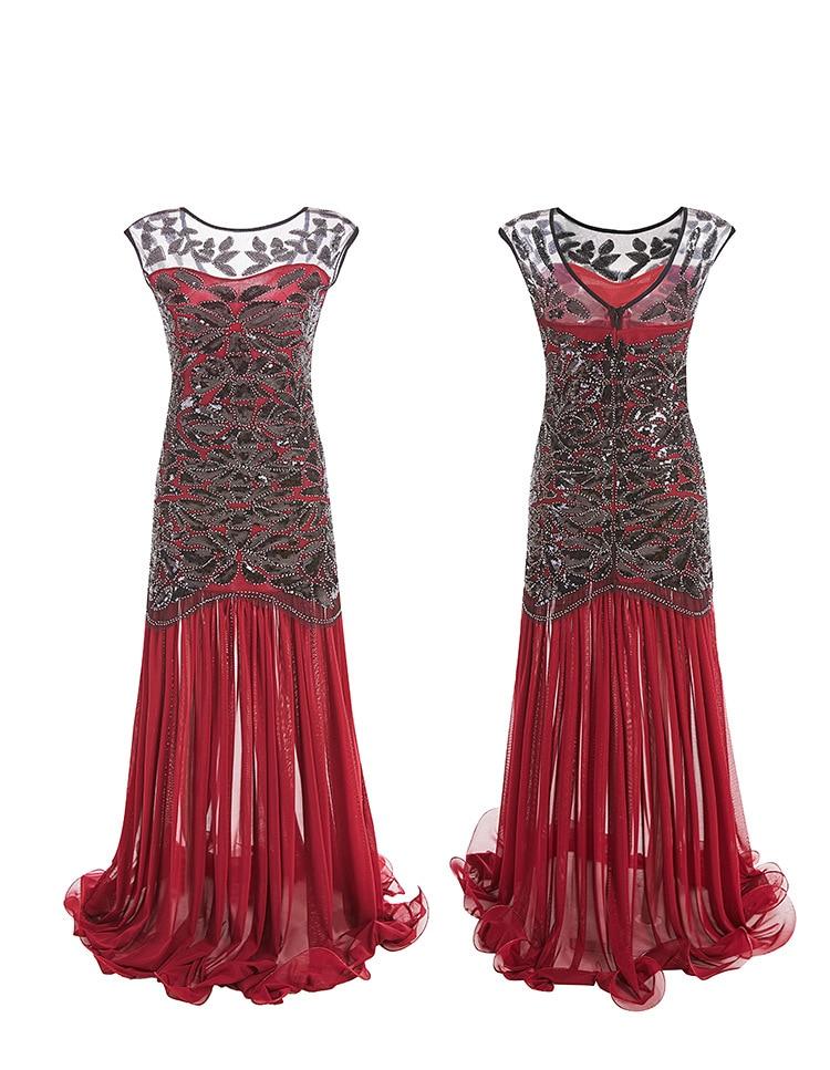 Robe Vintage Années 20 Flapper Rouge