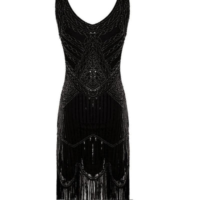 Robe Vintage Années 20 Gatsby Noir