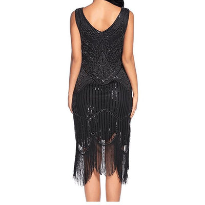 Robe Vintage Années 20 Gatsby Noir