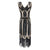 Robe Vintage Années 20 Gatsby Noir Or