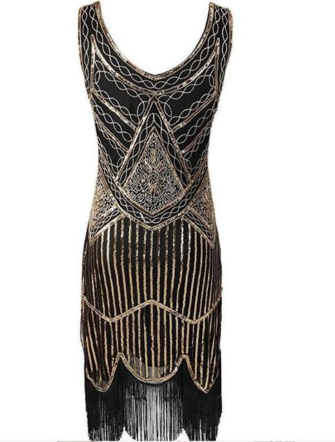 Robe Vintage Années 20 Gatsby Or