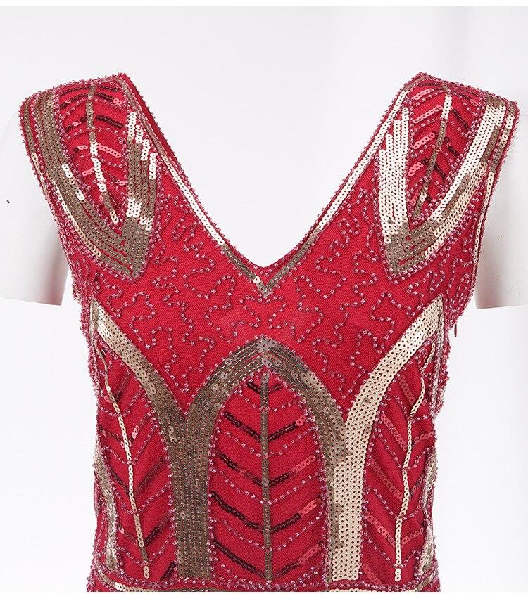 Robe Vintage Années 20 Gatsby Rouge