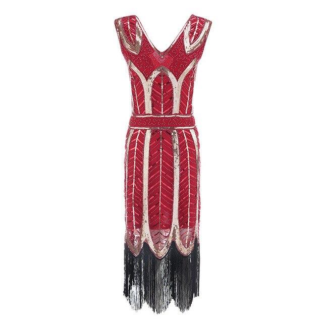 Robe Vintage Années 20 Gatsby Rouge