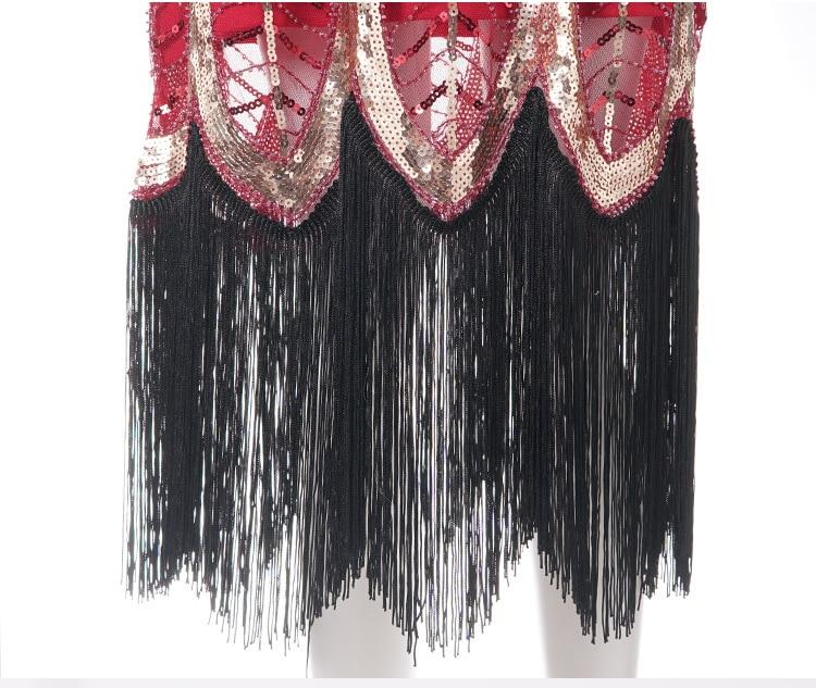 Robe Vintage Années 20 Gatsby Rouge