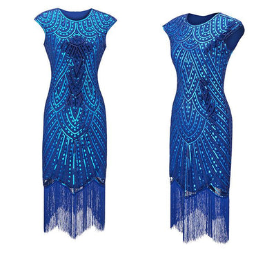 Robe des Années 20 Bleue Grande Taille