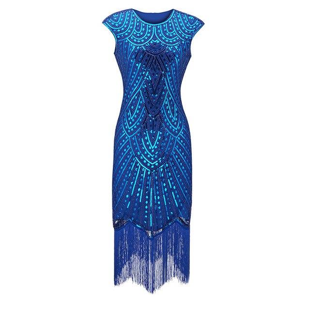 Robe des Années 20 Bleue Grande Taille
