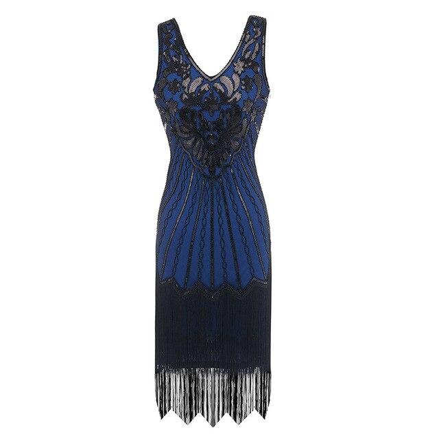 Robe Vintage Années 20 Grande Taille Bleu