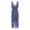 Robe Vintage Années 20 Grande Taille Charleston Bleu