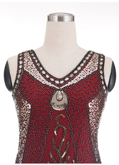 Robe Vintage Années 20 Grande Taille Charleston Rouge