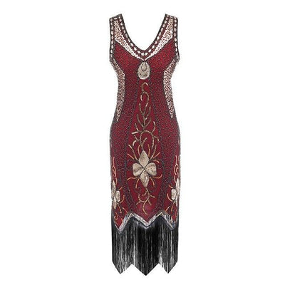 Robe Vintage Années 20 Grande Taille Charleston Rouge