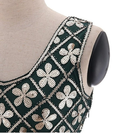 Robe Vintage Années 20 Grande Taille Vert Or
