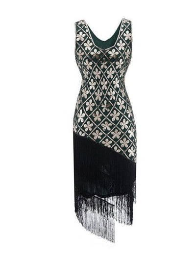 Robe Vintage Années 20 Grande Taille Vert Or