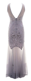Robe Vintage Années 20 Longue Gris
