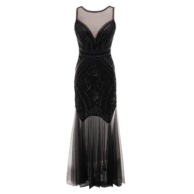Robe Vintage Années 20 Longue Noir