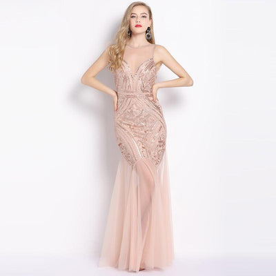 Robe Vintage Années 20 Longue Rose