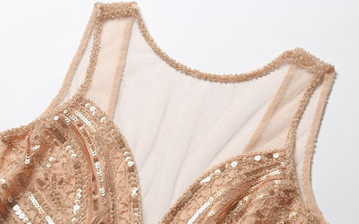 Robe Vintage Années 20 Longue Rose